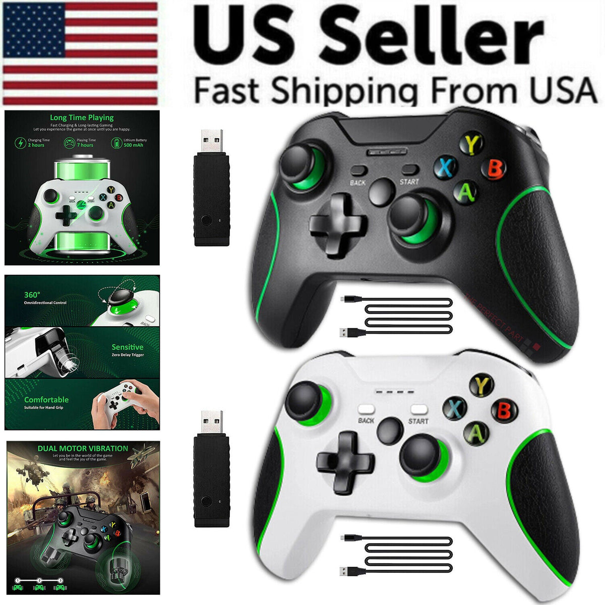 Controlador Inalámbrico para Microsoft Xbox One / S / X / E / Windows 7 8 10 PC 2.4G